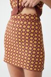 Twiggy Jacquard Mini Skirt, JENNA GEO BROWNS/DESERT GOLD