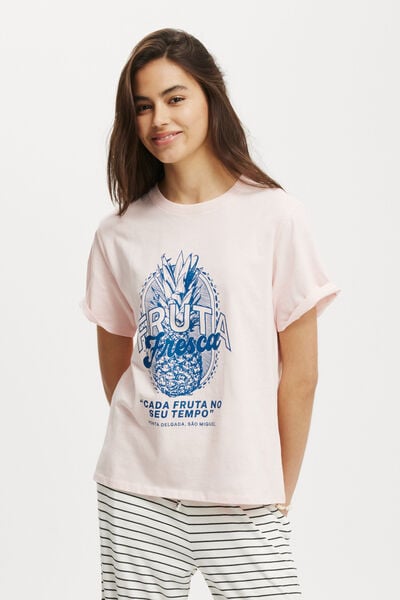 Camiseta - Regular Fit Graphic Tee, FRUTA/ FLOSSY PINK