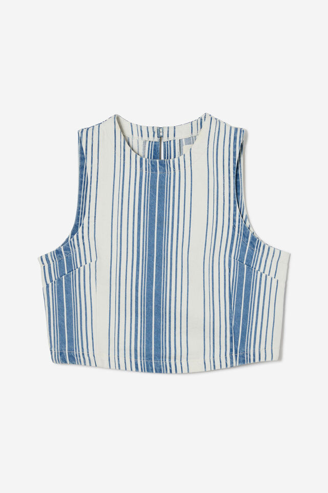 Denim Shell Top, SHELLEY STRIPE