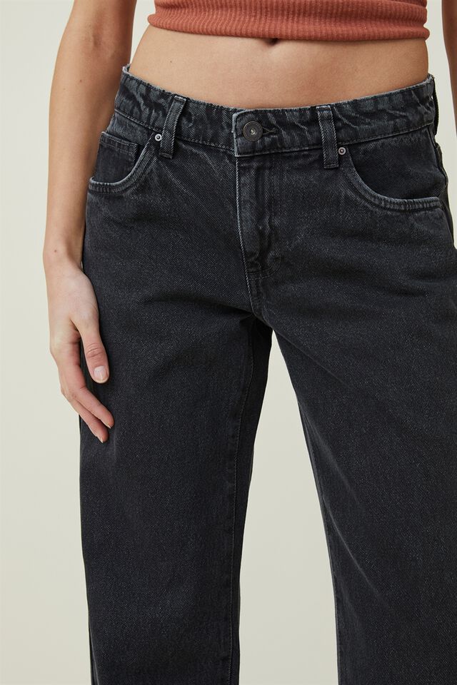 Low Rise Straight Jean Asia Fit, GRAPHITE BLACK