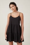 Summer Tiered Mini Dress, BLACK - alternate image 1