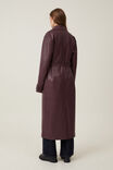 Brooklyn Faux Leather Trench Coat, BERRY - alternate image 3