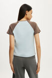 90S Baby Tee, ICED MARINE/DARK TRUFFLE RAGLAN - example image 3