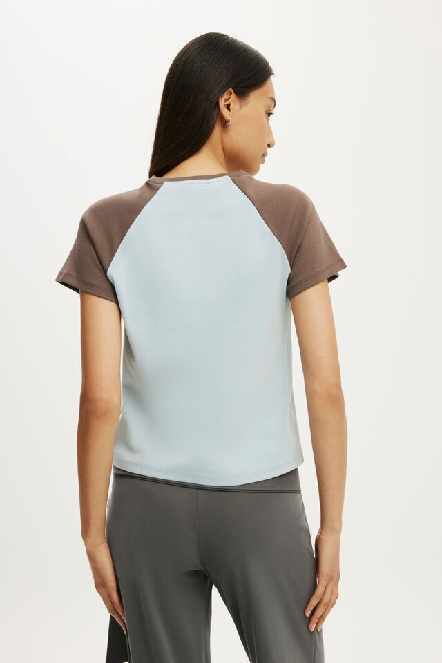 90S Baby Tee, ICED MARINE/DARK TRUFFLE RAGLAN