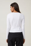 Sammie Wrap Front Long Sleeve Top, WHITE - alternate image 3