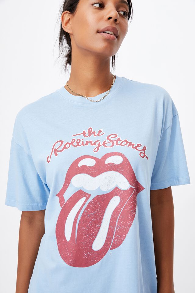 Boyfriend Fit Graphic License Tee, LCN BR ROLLING STONES HERITAGE TONGUE/AUTH. B