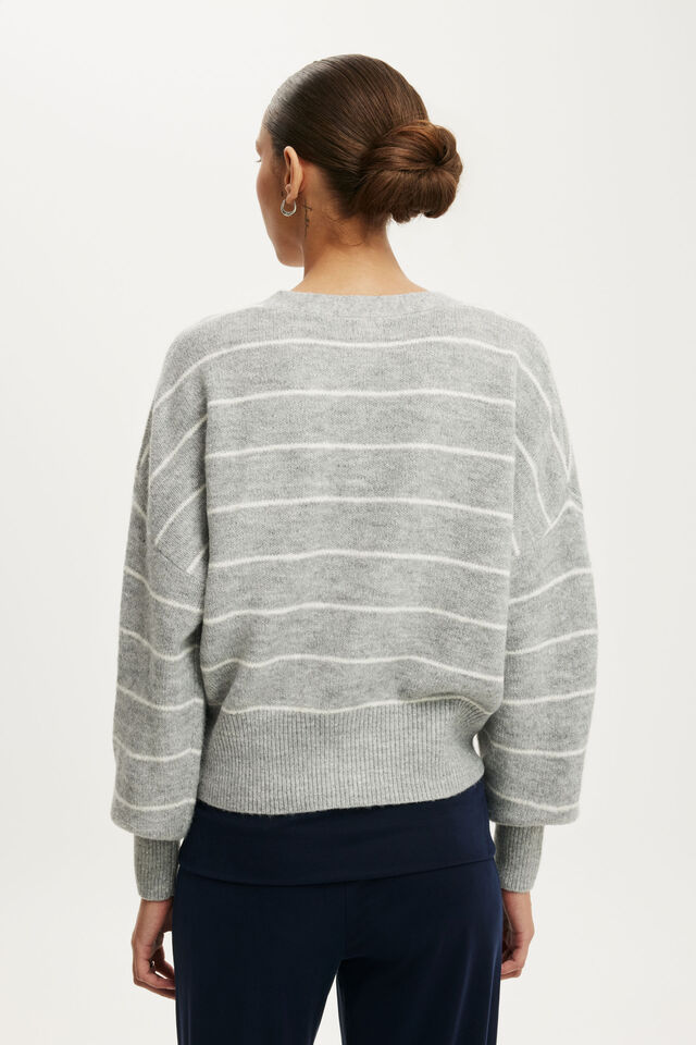 Softest Luxe Oversized Cardi, GREY MARLE STRIPE