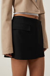 Wrap Suiting Mini Skirt, BLACK - alternate image 4