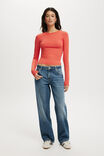 All Day Crew Long Sleeve, CORAL CRUSH - example image 2
