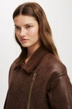 Dakota Longline Jacket, CHOC BROWN SHERPA - alternate image 4