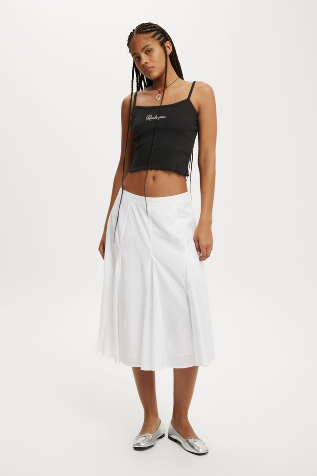 Longline Picot Cami, RENDEZVOUS/ WASHED BLACK