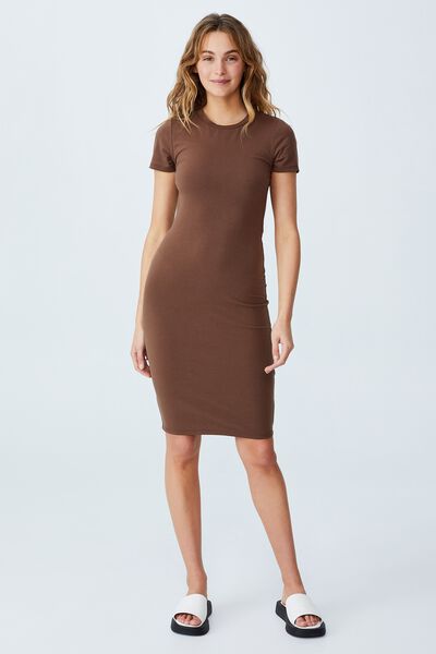 Essential Short Sleeve Midi Dress, ACORN