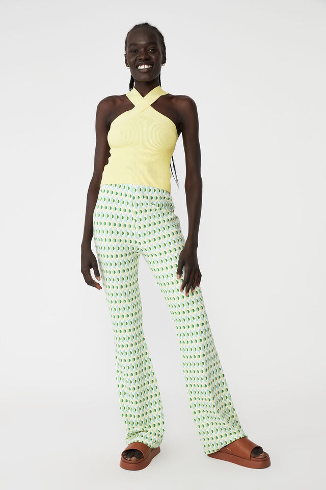 Pull On Flare Pant, MARY GEO PISTACHIO GREEN