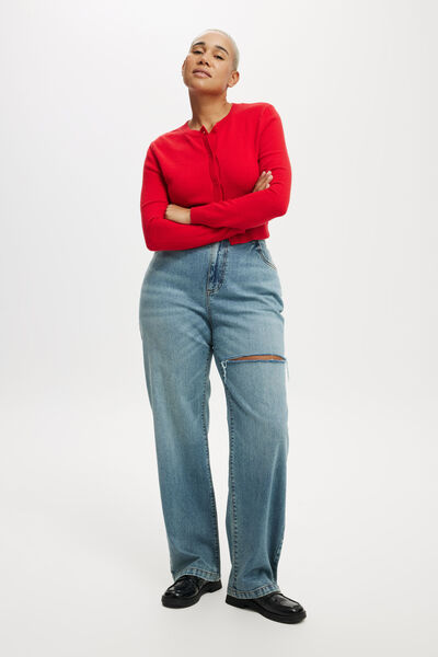 Curvy Stretch Straight Jean, LAKE BLUE RIP
