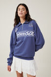 Graphic Oversized Long Sleeve Polo, SPEEDWAY 500 / VINTAGE NAVY - alternate image 1