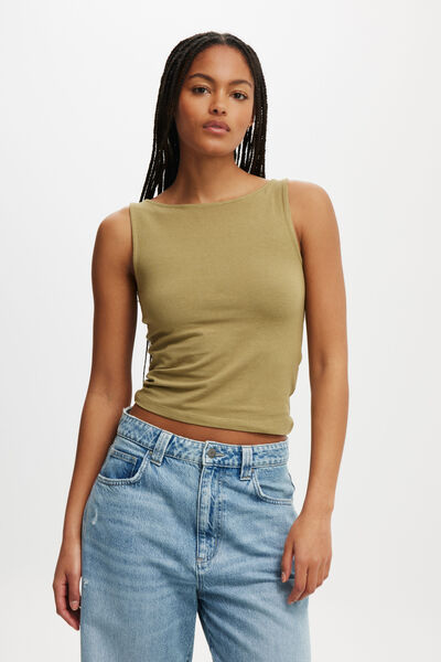 All Day Boat Neck Tank, DESERT KHAKI