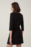 Bella Long Sleeve Mini Dress, BLACK - alternate image 3