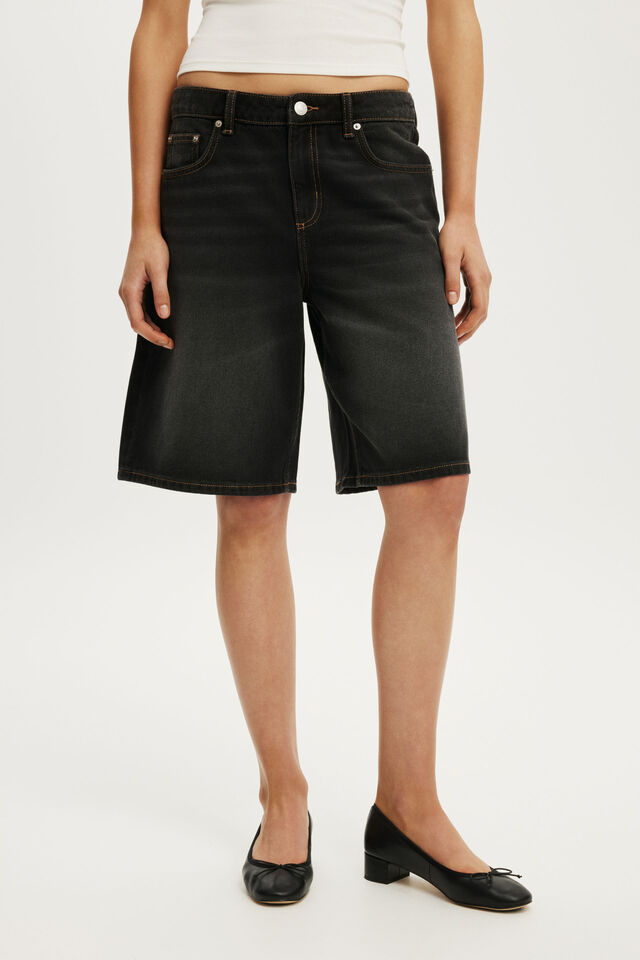Baggy Denim Short, DRIFT BLACK