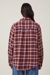 Boyfriend Flannel Shirt, CELEST CHECK DEEP GARNET - alternate image 3