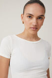 Camiseta - Heidi Picot Trim Short Sleeve Top, NATURAL WHITE - vista alternativa 4