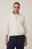 Classic Fleece Half Zip Sweatshirt, COCONUT - alternate image 1