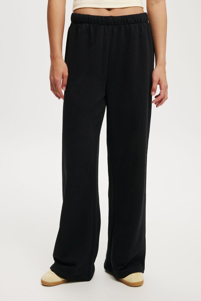 Classic Wide Leg Sweatpant, BLACK