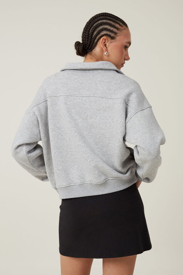 Moletom - Classic Fleece Half Zip Sweatshirt, GREY MARLE