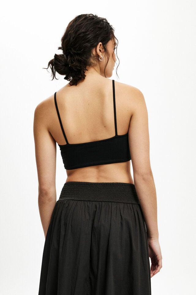 All Day Micro Crop Cami, BLACK