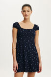 Annie Babydoll Mini Dress, BETTIE DITSY SHADOW NAVY - example image 1