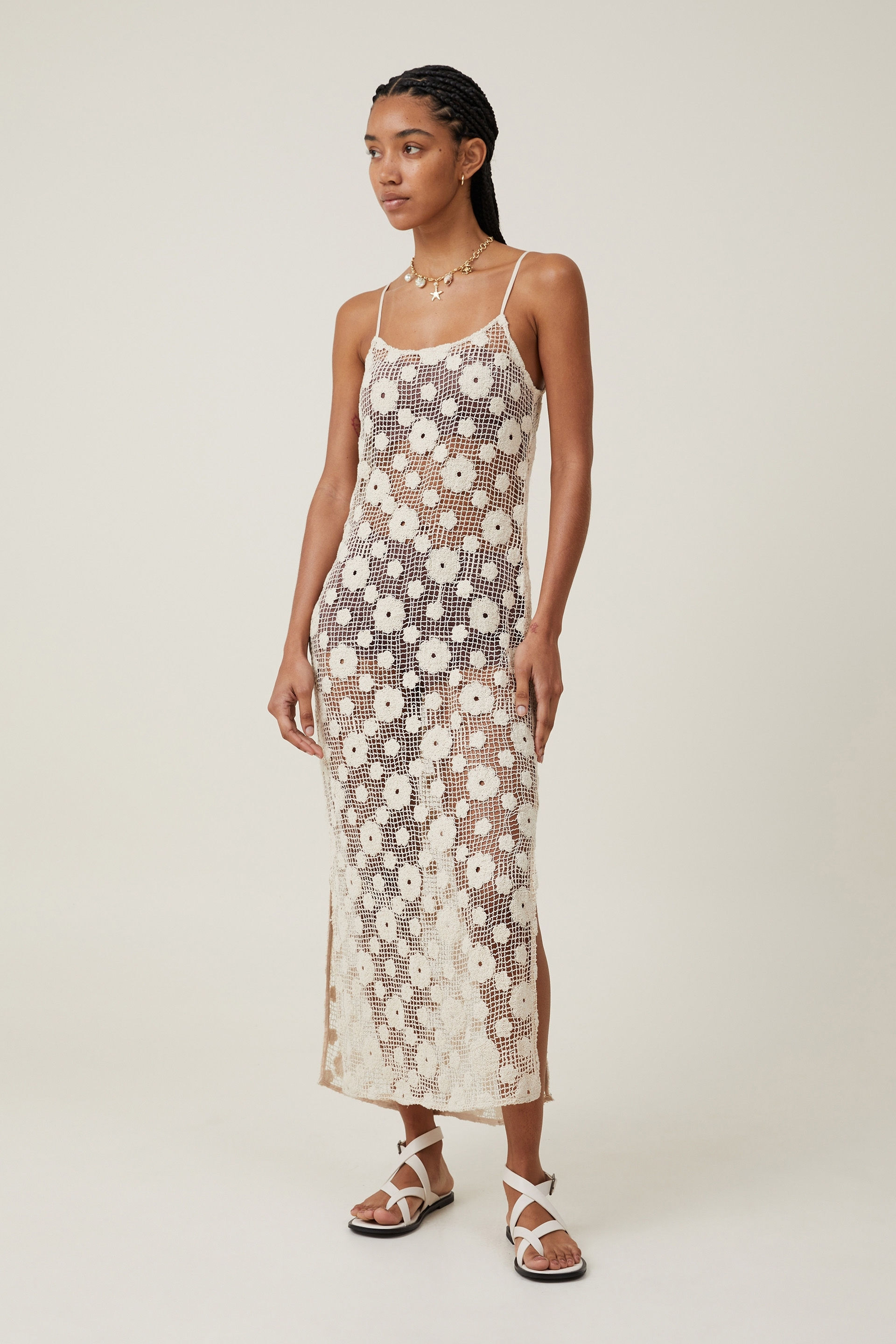 Flower Crochet Maxi Dress