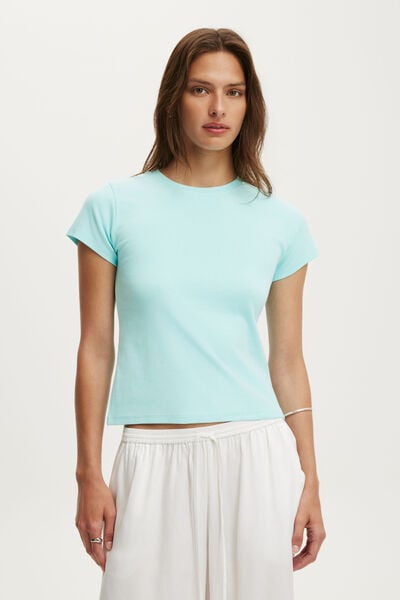 90S Baby Tee, AQUAMARINE