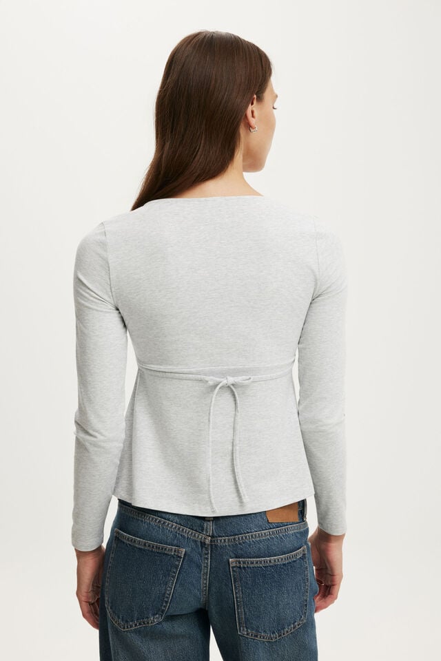 Reece Babydoll Long Sleeve, GREY MARLE