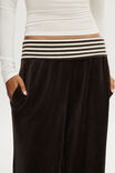 Velour Fold Over Sweatpant, DARK OAK/STRIPE - example image 3