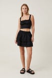 Rylee Tiered Lace Mini Skirt, BLACK - alternate image 2