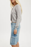 Super Baggy Cargo Denim Jort, CLOUD BLUE - example image 4