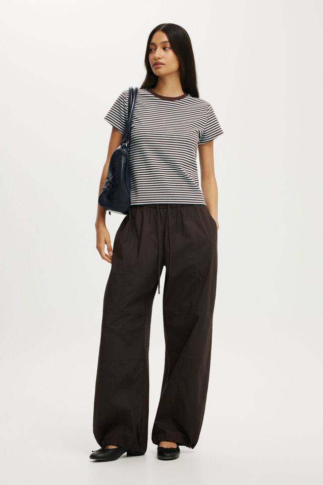 90S Baby Tee, MADI STRIPE SEASIDE BLUE/DARK OAK
