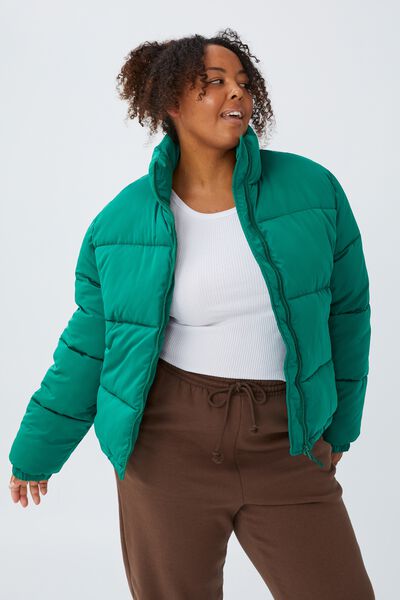 Curve Active Recycled Mother Puffer Jacket, RETRO GREEN
