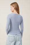 Camiseta - Heidi Picot Trim Long Sleeve Top, CLOUDY BLUE - vista alternativa 3