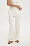 Elle Linen Flare Pant, LEMON ICING - alternate image 4