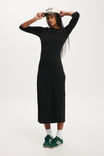 Bella 3/4 Sleeve Maxi Dress, BLACK - alternate image 1