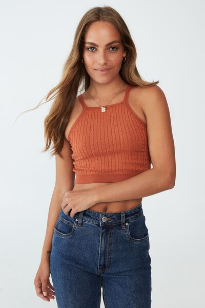 Easy Crop Micro Cable Cami, GOLDEN HOUR
