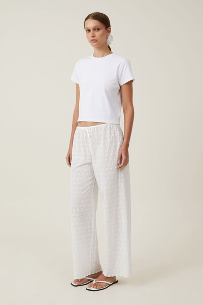 Haven Broderie Pant Asia Fit, WHITE
