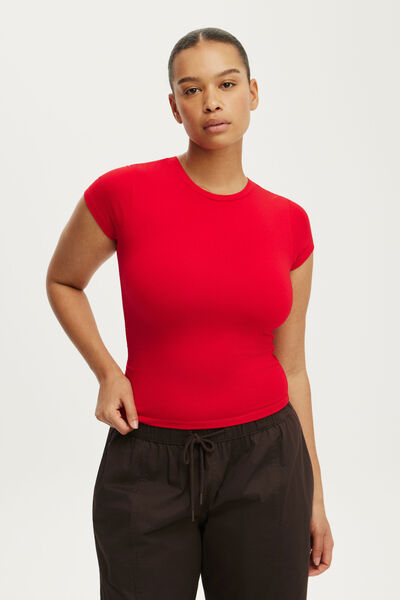 All Day Crew Tee, RED PETAL