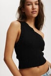 Slub One Shoulder, BLACK - alternate image 4