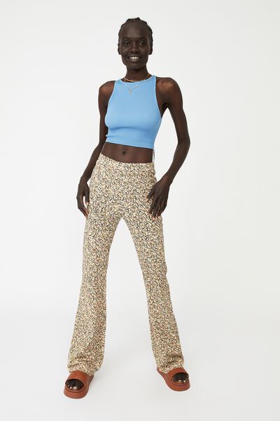 Printed Flare Pant, CLEO CLUSTERED DITSY MULTI