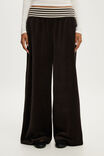 Velour Fold Over Sweatpant, DARK OAK/STRIPE - example image 4