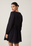 Quincy Long Sleeve Mini Dress, BLACK - alternate image 3