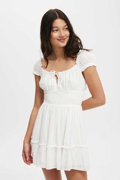 Eddie Corset Mini Dress, WHITE