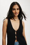 Slub Peekaboo Vest, BLACK - alternate image 4