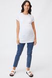 Maternity Wrap Front Short Sleeve Top, SILVER MARLE - alternate image 2